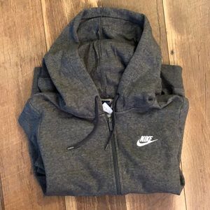 NIKE grey hooded zip up